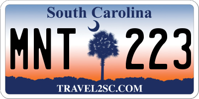 SC license plate MNT223