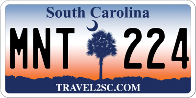 SC license plate MNT224