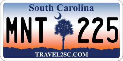 SC license plate MNT225