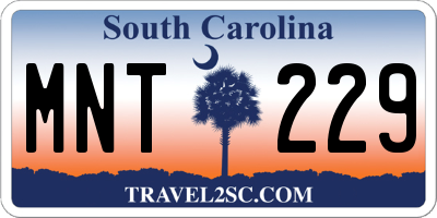 SC license plate MNT229