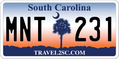SC license plate MNT231