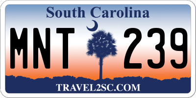 SC license plate MNT239