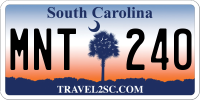 SC license plate MNT240
