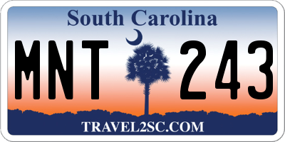 SC license plate MNT243
