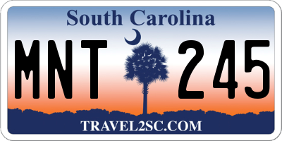 SC license plate MNT245