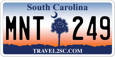 SC license plate MNT249