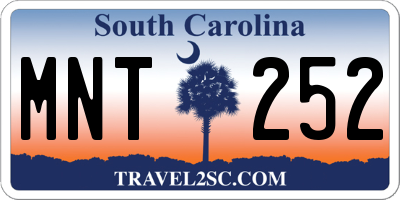 SC license plate MNT252