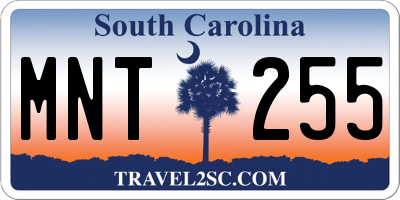 SC license plate MNT255