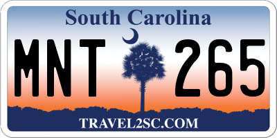 SC license plate MNT265