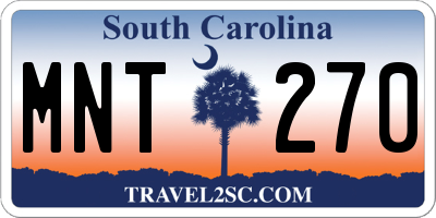SC license plate MNT270