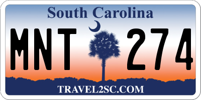 SC license plate MNT274
