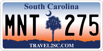 SC license plate MNT275