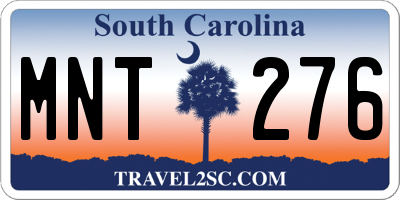 SC license plate MNT276