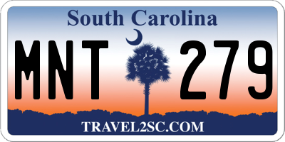 SC license plate MNT279