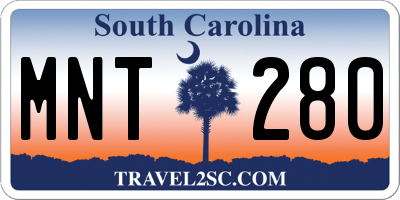 SC license plate MNT280