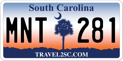 SC license plate MNT281
