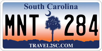 SC license plate MNT284