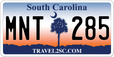 SC license plate MNT285