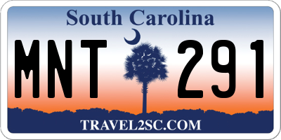 SC license plate MNT291