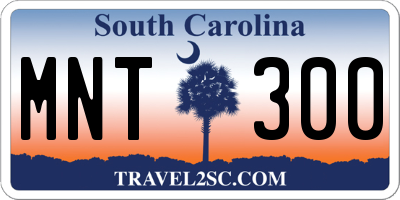 SC license plate MNT300