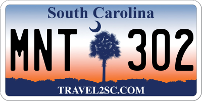 SC license plate MNT302