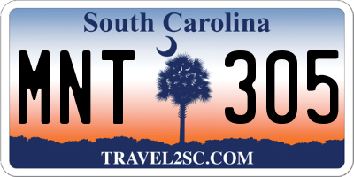 SC license plate MNT305