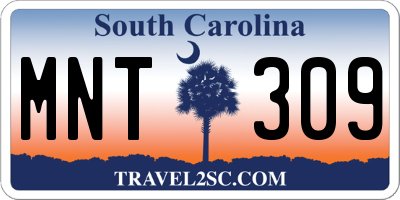 SC license plate MNT309