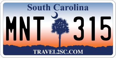 SC license plate MNT315