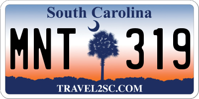 SC license plate MNT319