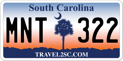 SC license plate MNT322