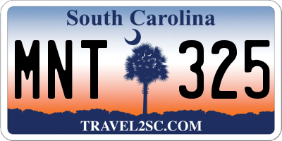 SC license plate MNT325