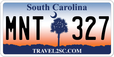 SC license plate MNT327