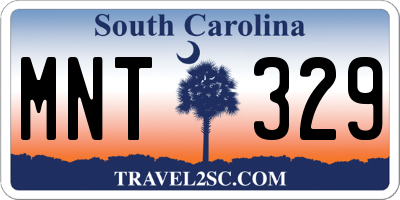 SC license plate MNT329
