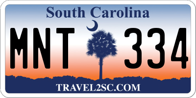 SC license plate MNT334