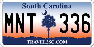 SC license plate MNT336