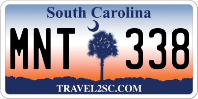 SC license plate MNT338