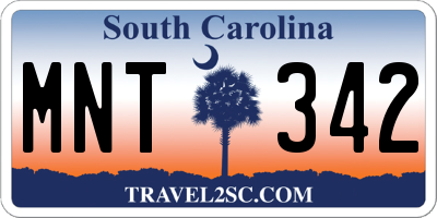 SC license plate MNT342
