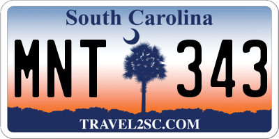 SC license plate MNT343