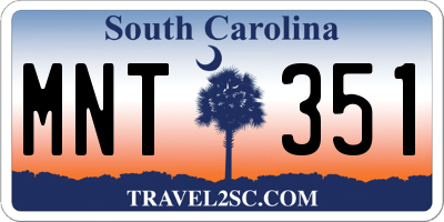 SC license plate MNT351