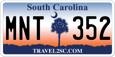 SC license plate MNT352