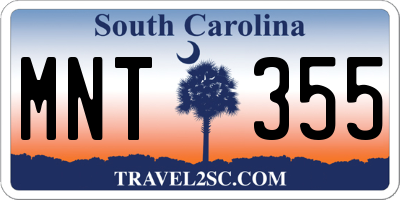 SC license plate MNT355