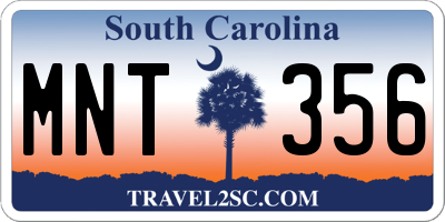 SC license plate MNT356