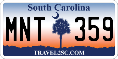 SC license plate MNT359