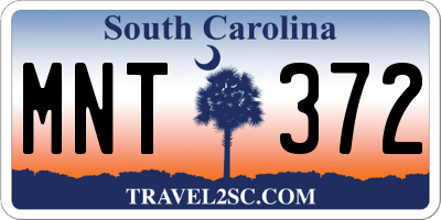 SC license plate MNT372