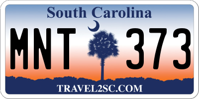 SC license plate MNT373