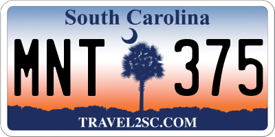 SC license plate MNT375