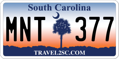 SC license plate MNT377