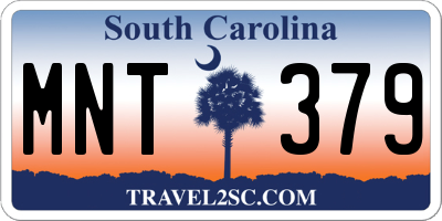 SC license plate MNT379