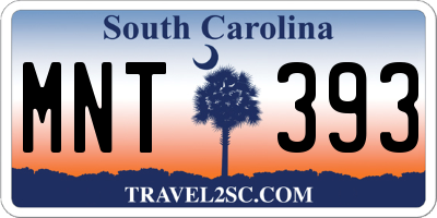 SC license plate MNT393