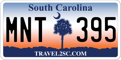 SC license plate MNT395